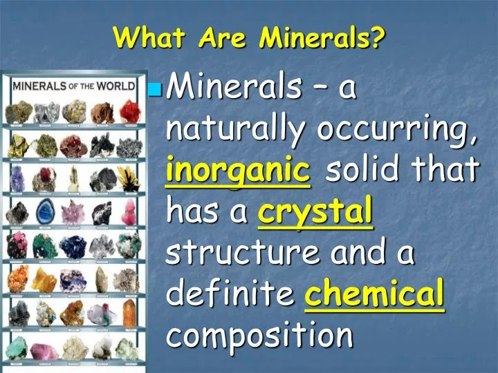 what are minerals