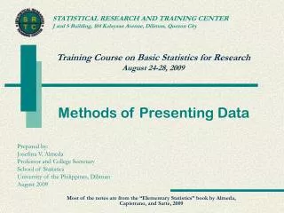 Methods of Presenting Data