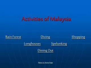 Activities of Malaysia