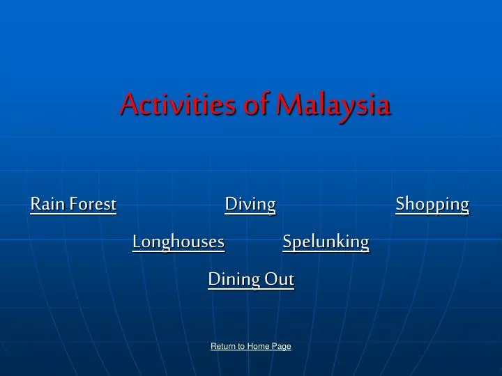 activities of malaysia