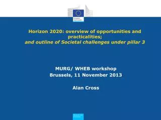 MURG/ WHEB workshop Brussels, 11 November 2013 Alan Cross