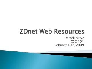 ZDnet Web Resources