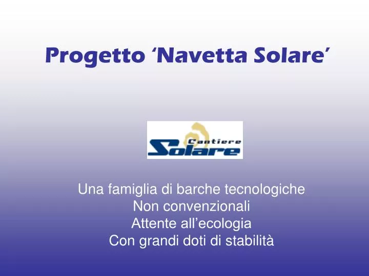 progetto navetta solare