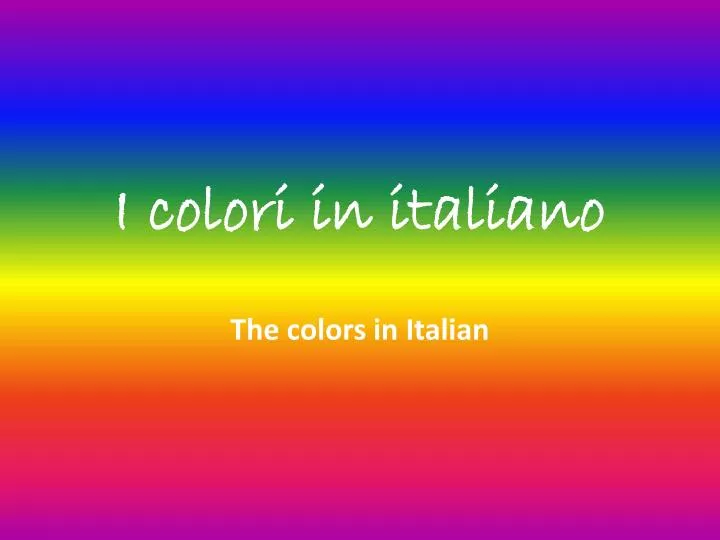 i colori in italiano