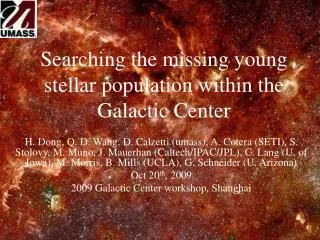 Searching the missing young stellar population within the Galactic Center