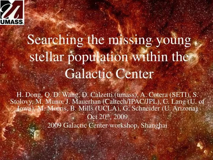 searching the missing young stellar population within the galactic center