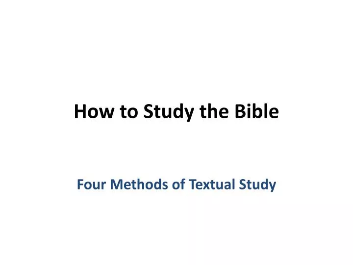 how to study the bible