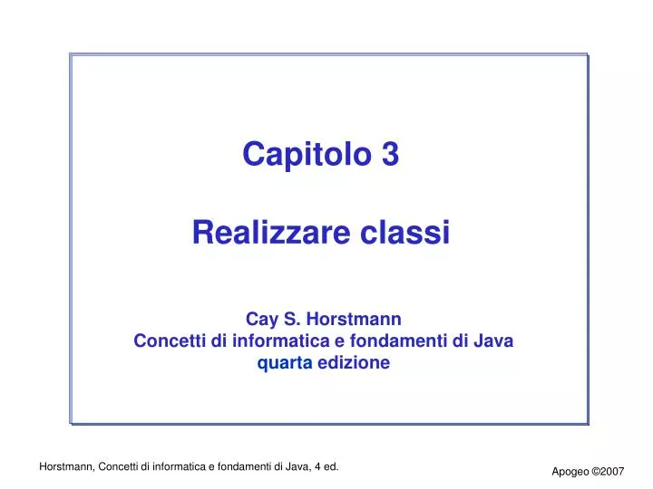 capitolo 3 realizzare classi