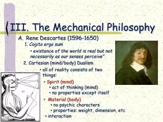 III. The Mechanical Philosophy