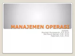 manajemen operasi
