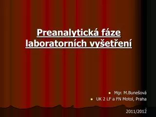 preanalytick f ze laboratorn ch vy et en