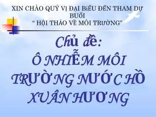 ch nhi m m i tr ng n c h xu n h ng