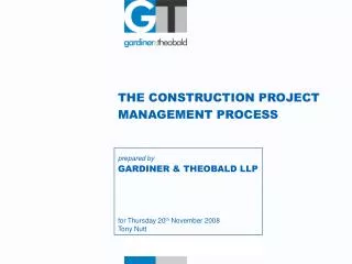 THE CONSTRUCTION PROJECT MANAGEMENT PROCESS