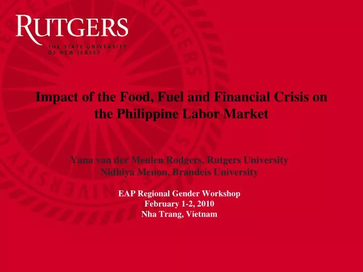 impact of the food fuel and financial crisis on the philippine labor market