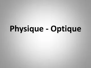 physique optique