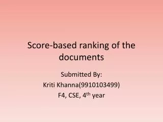 Score-based ranking of the documents