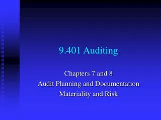 9.401 Auditing