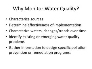 Why Monitor Water Quality?