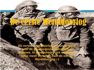 de eerste wereldoorlog