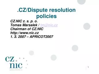 .CZ/Dispute resolution policies