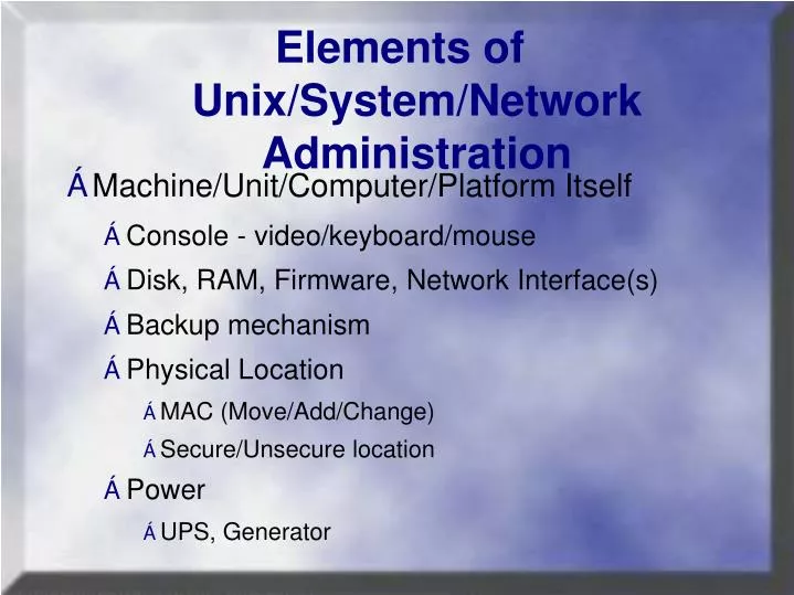 elements of unix system network administration