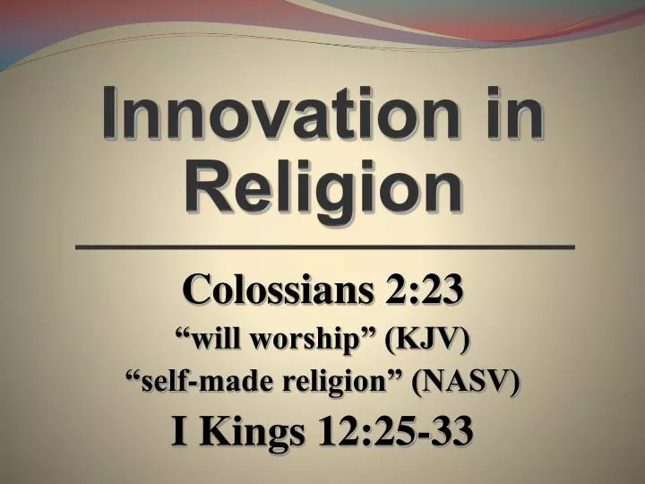 innovation in religion