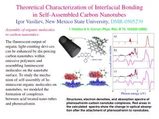 Assembly of organic molecules to carbon nanotubes: