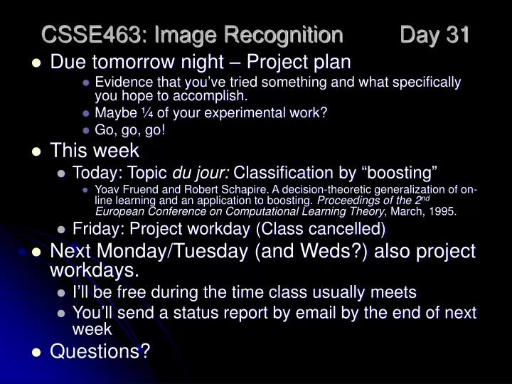 csse463 image recognition day 31