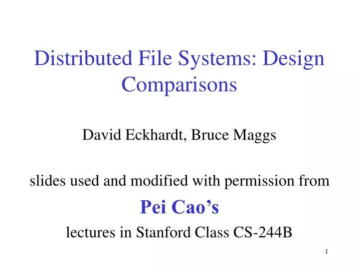 distributed file systems design comparisons