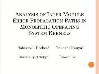 Analysis of Inter-Module Error Propagation Paths in Monolithic Operating System Kernels