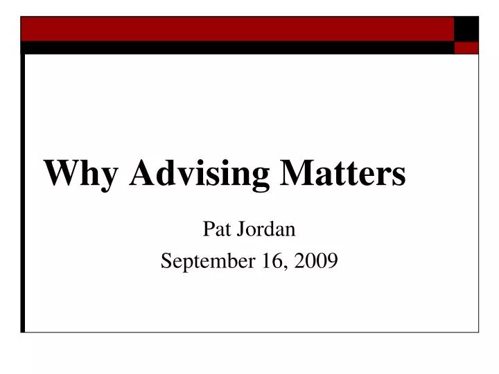 why advising matters