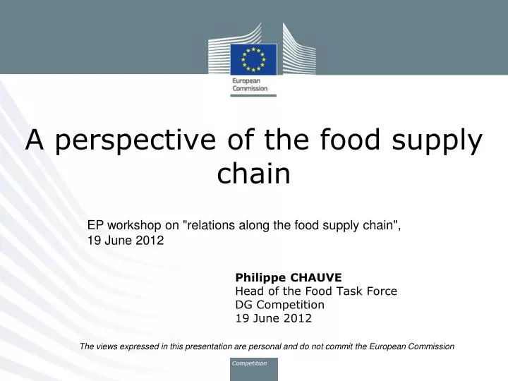 a perspective of the food supply chain