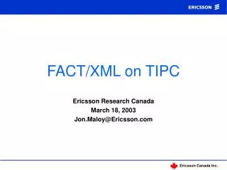 FACT/XML on TIPC