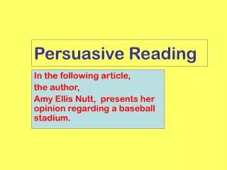 Persuasive Reading