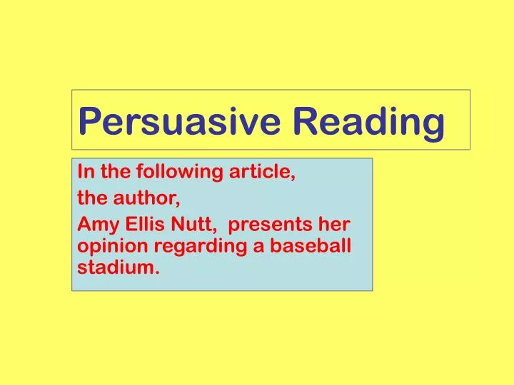 persuasive reading
