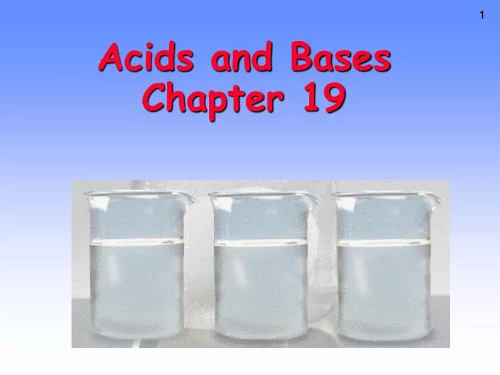acids and bases chapter 19