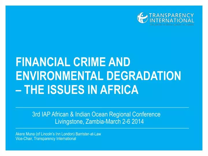 financial crime and environmental degradation the issues in africa
