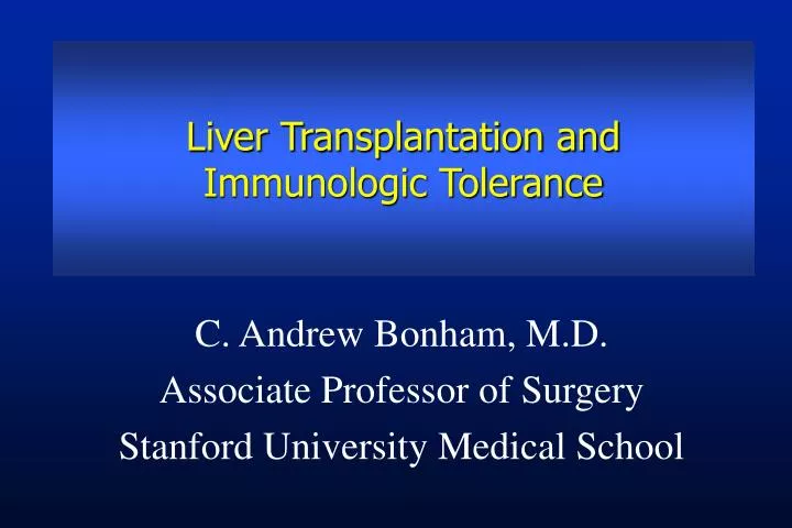 liver transplantation and immunologic tolerance