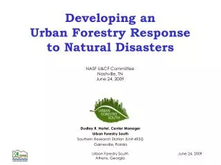 Developing an Urban Forestry Response to Natural Disasters