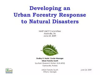 developing an urban forestry response to natural disasters