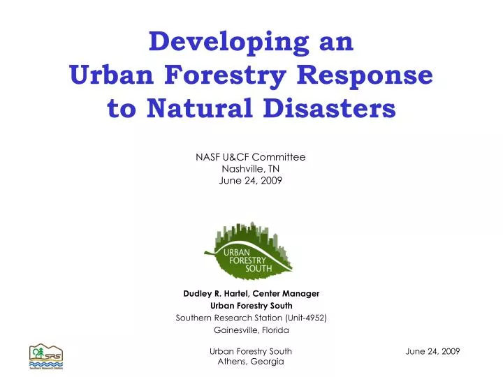 developing an urban forestry response to natural disasters