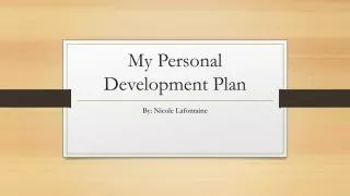 My Personal Development Plan