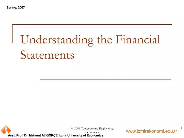 understanding the financial statements