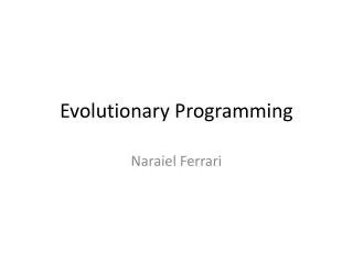evolutionary programming