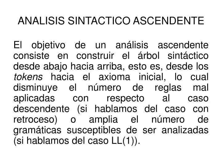 analisis sintactico ascendente