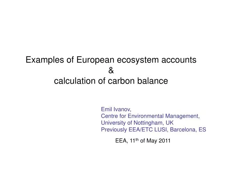 examples of european ecosystem accounts calculation of carbon balance