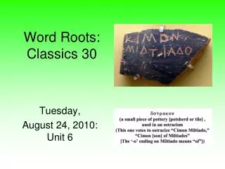 Word Roots: Classics 30