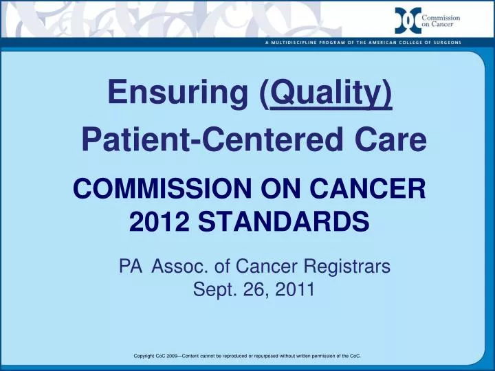 commission on cancer 2012 standards