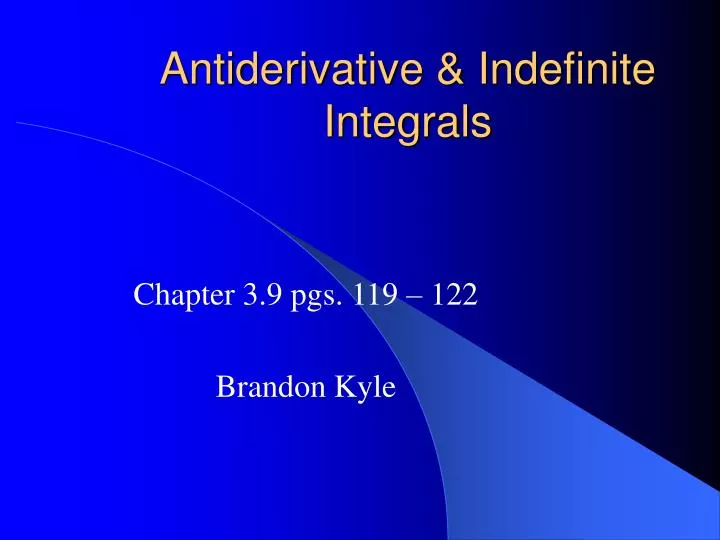 antiderivative indefinite integrals