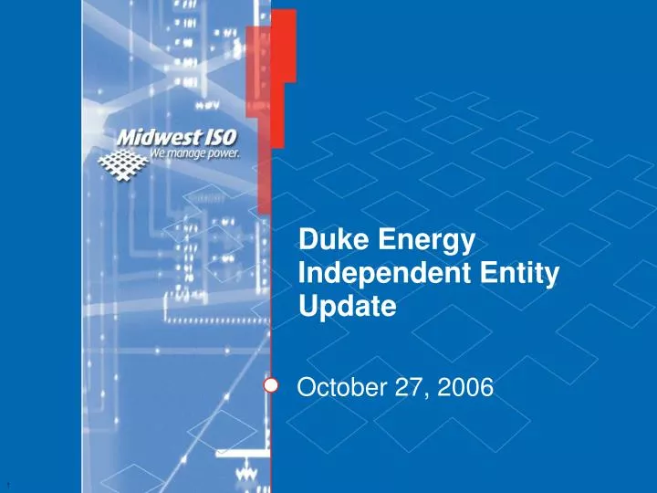 duke energy independent entity update